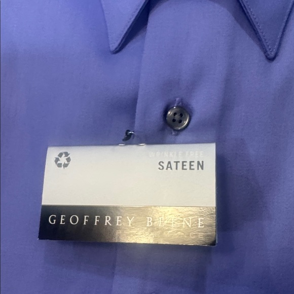 2,Geoffrey Beene Sateen Shirt in Lavender and  blue size Large - Picture 5 of 10